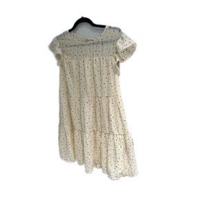 Blu Pepper Women's Cream & Black Polka Dot Baby Doll Dress Size Small